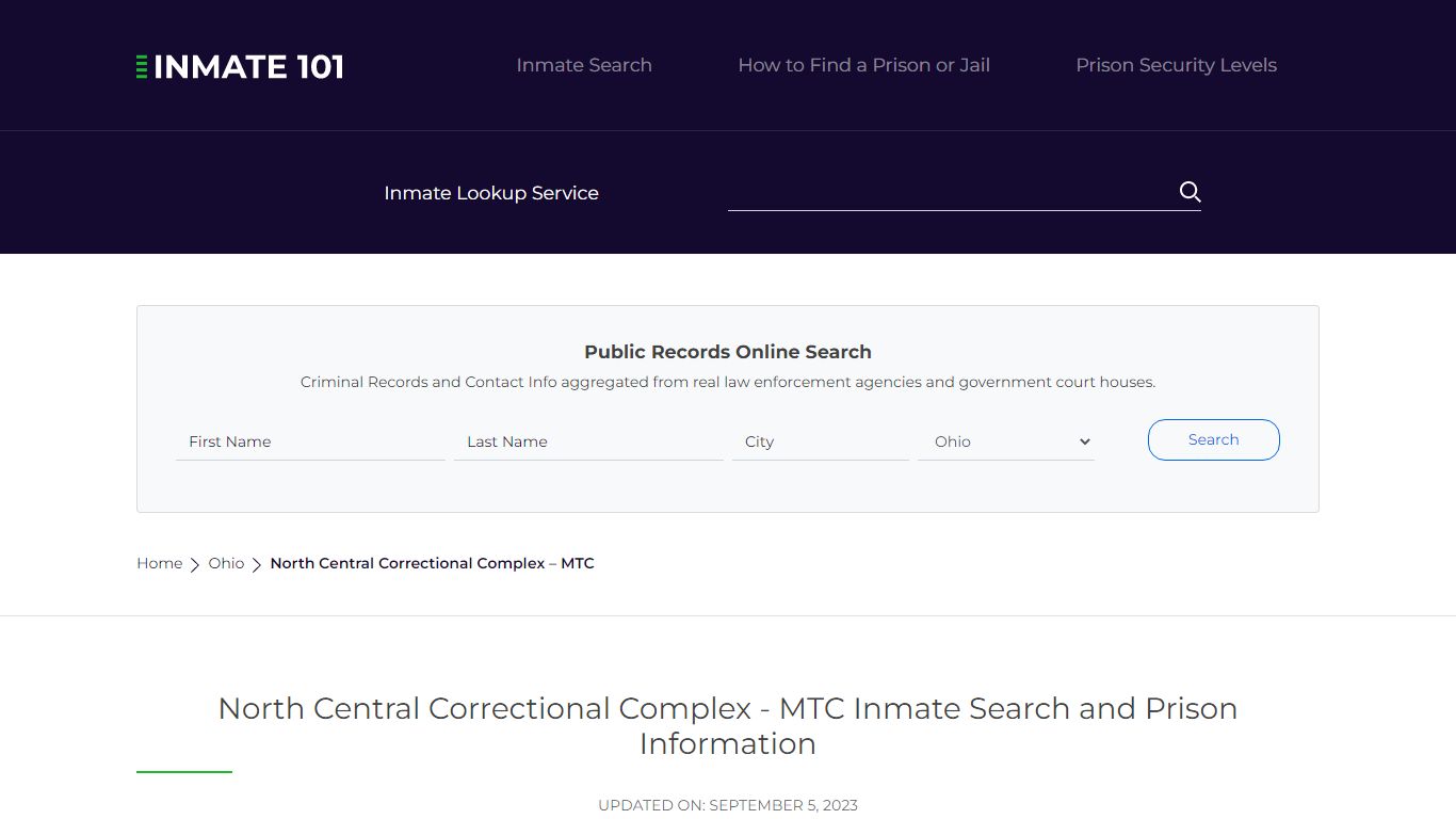 North Central Correctional Complex - MTC Inmate Search and Prison ...